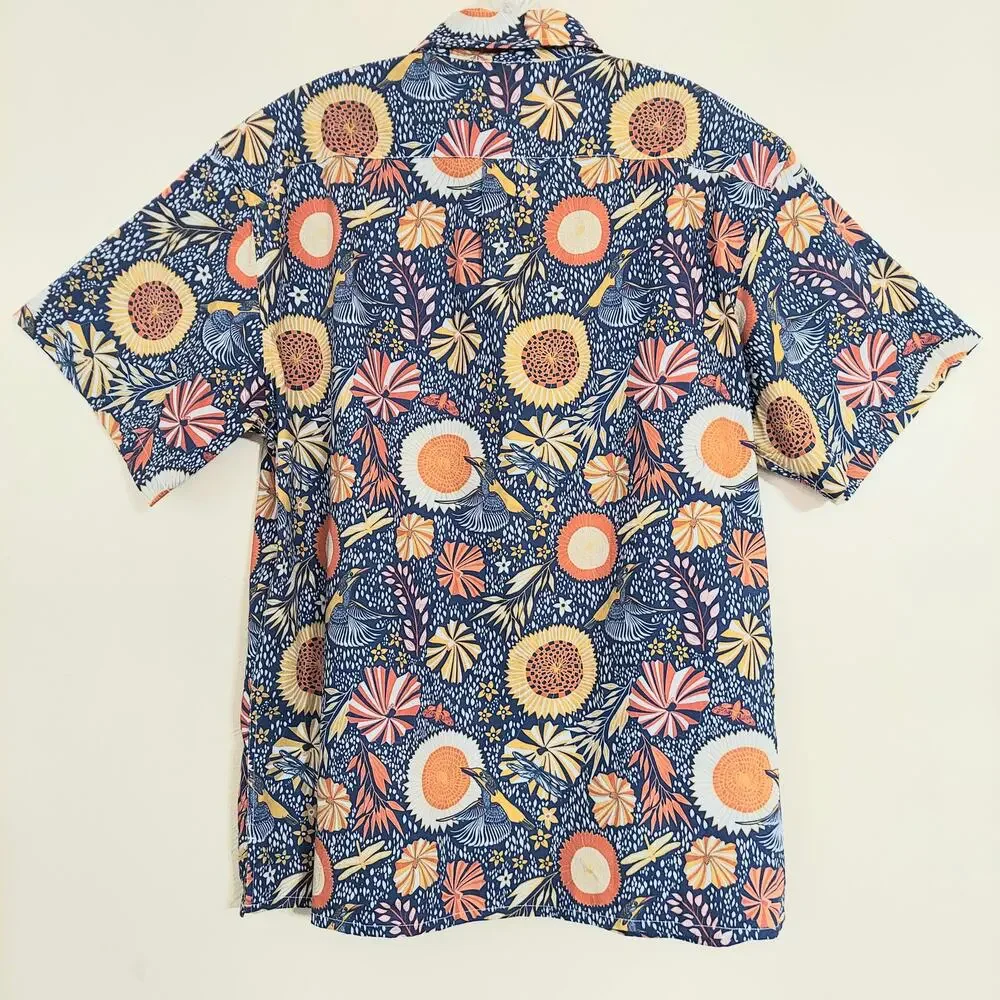 Yiume Men's Hawaiian Tropical Multicolor Floral Print Button Front Shirt